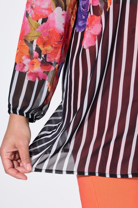 Produktbild Miamoda Bluse, A-Linie, Chiffon, Streifen/Blüten (42)