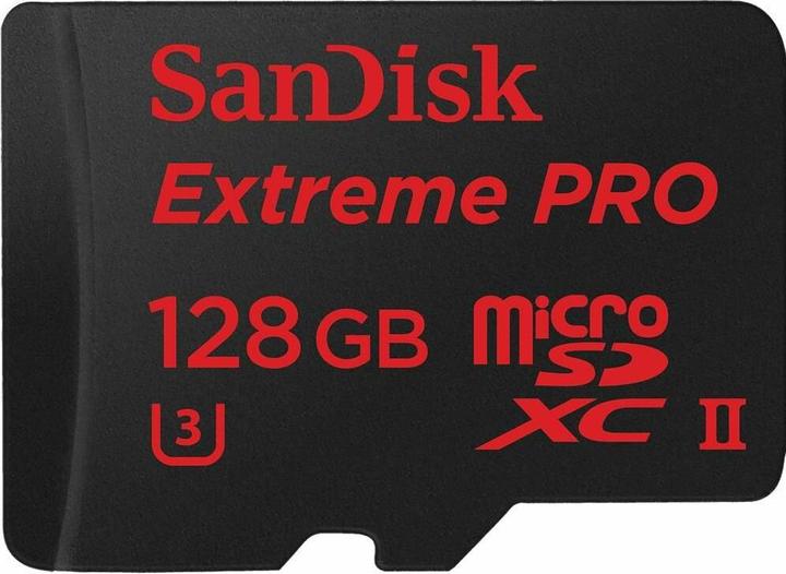 Sandisk Extreme Pro microSD with USB 3.0 Reader (128 GB, microSDXC, U3, UHS-II)