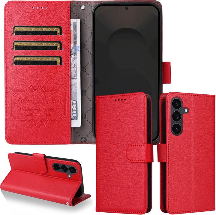 Actual product image Cover-Discount Galaxy S25 FE - Lederoptik-Hülle mit strukturierter Oberfläche (Samsung Galaxy S25 FE)