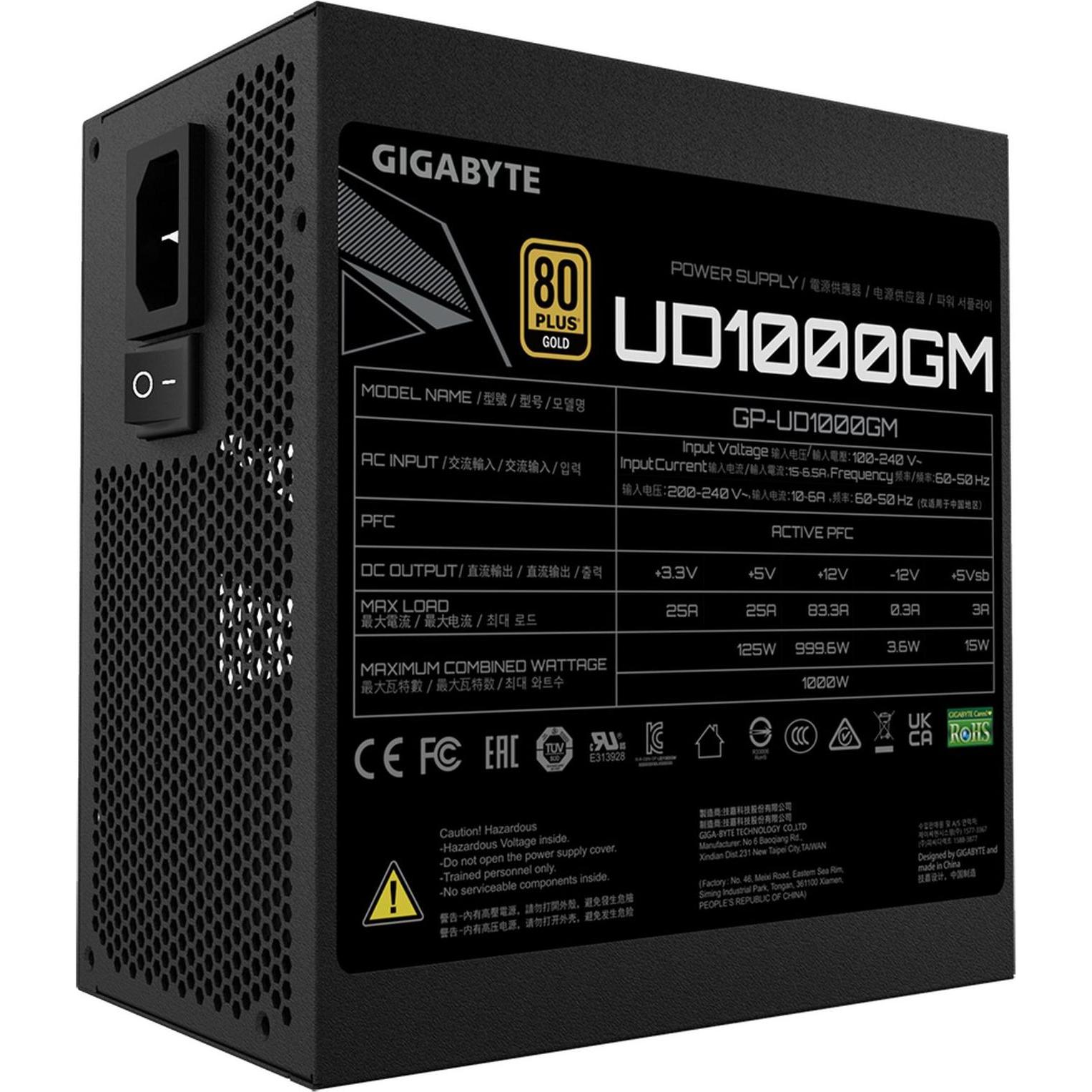 Gigabyte UD1000GM (1000 W), PC Netzteil, Schwarz