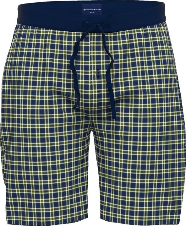Actual product image Tom Tailor kurze Herren Schlafhose Bermuda mit Eingriff Knopf Bindeband kariert (52)
