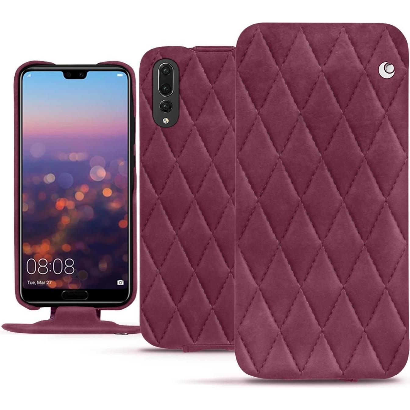 Noreve Lederschutzhülle vertikal (Huawei P20 Pro), Smartphone Hülle, Violett