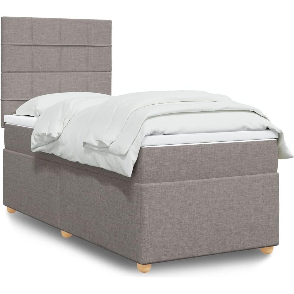 VidaXL, Bett, Bo x springbett mit Matratze 90 x 200 cm Stoff (90 x 200 cm)
