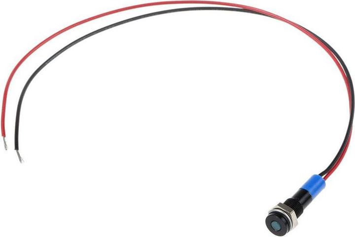Produktbild RS PRO LED 6mm Chromblende 12Vdc Blau +Kabel