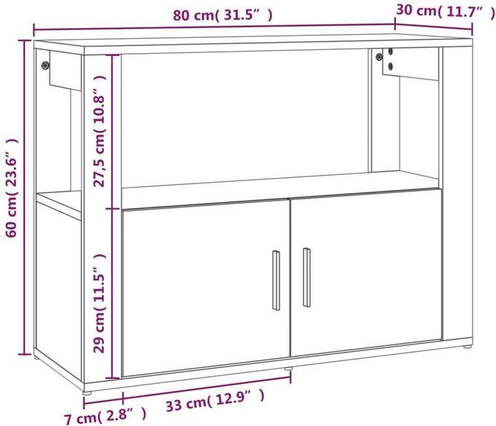 Produktbild vidaXL Sideboard (80 x 80 x 60 cm)