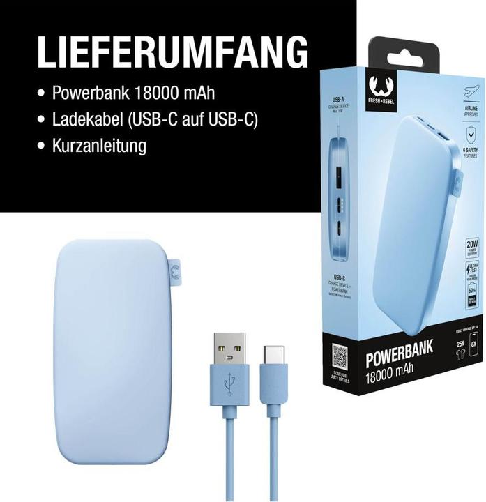 Actual product image Fresh'N Rebel Fresh 'n Rebel Powerbank 18000 mAh Vivid (18000 mAh, 20 W, 66.60 Wh)