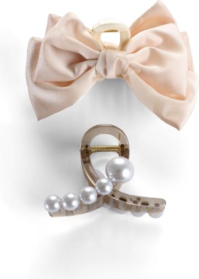 Immagine prodotto Trisa Fermaglio per capelli alla moda con perle e fermaglio per capelli con rete beige (1 pz.)