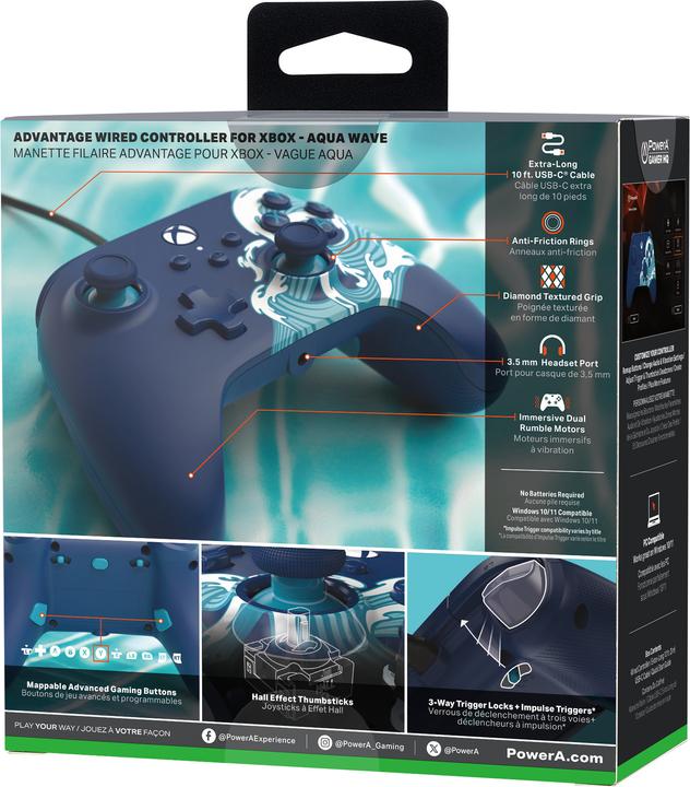 Produktbild PowerA Advantage Controller (Blau (PC, Xbox One S, Xbox Series S, Xbox Series X)