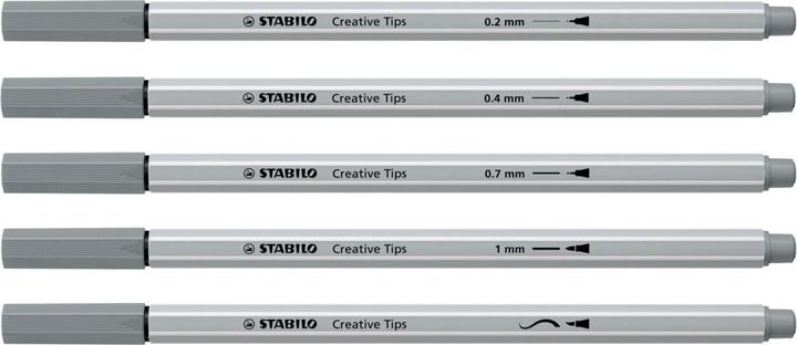 Produktbild STABILO Fineliner Creative Tips Arty (Hellgrau, Schwarz, 10 x)
