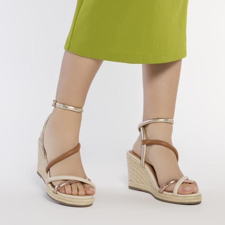 Actual product image Gioseppo Rometta Adjustable Ankle Strap Wedge Espadrilles (40)