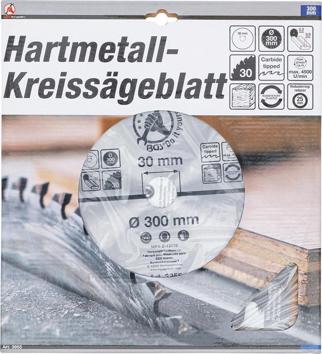 Produktbild BGS Hartmetall-Kreissägeblatt Ø 300 x 30 x 3,2 mm 30 Zähne