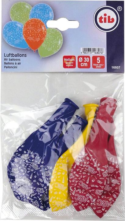 Produktbild Tib Luftballon Schulanfang 5 Stück mehrfarbig (5 x)