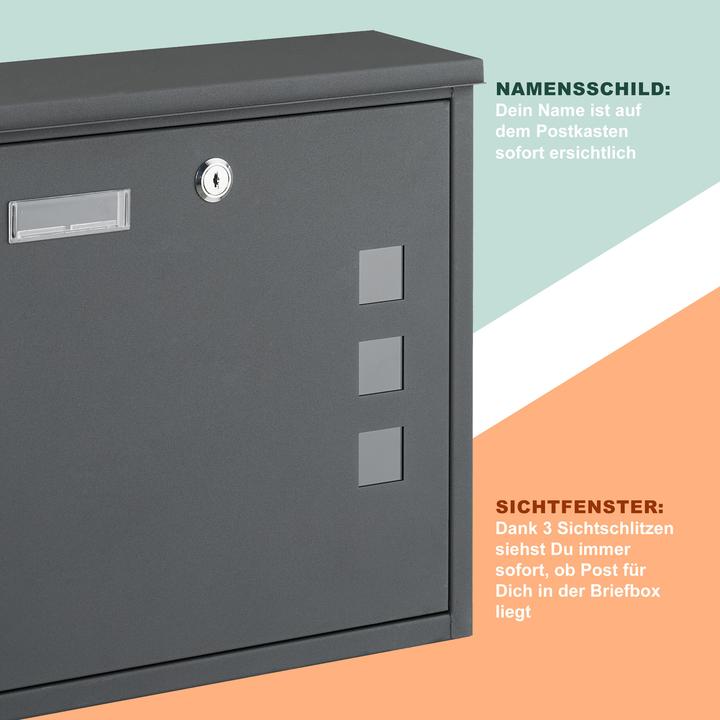 Actual product image Relaxdays Briefkasten mit Sichtfenster