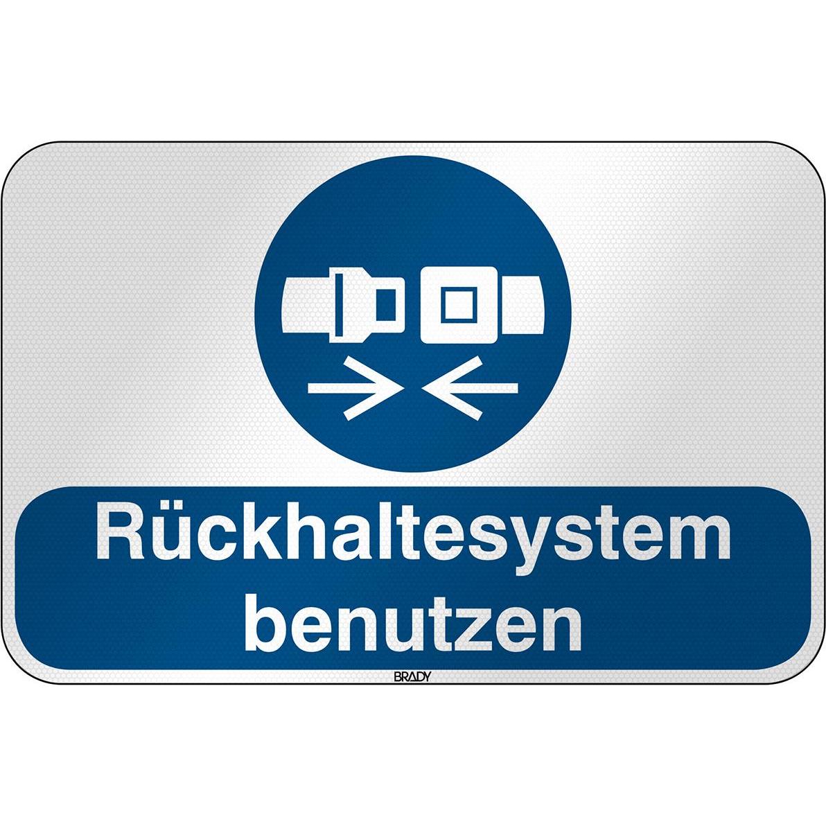 Brady, Segnaletica di sicurezza, M/M020/DE303/RFL-590X390-1, Cartello di sicurezza ISO - Utilizzare la cintura di sicurezza, fondo