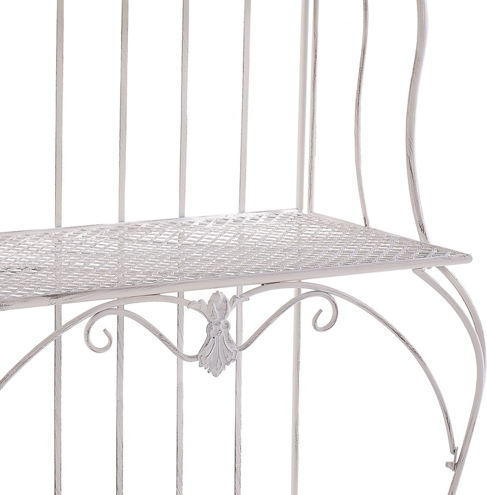 Actual product image Beliani Garden Shelf beige metal 4 shelves foldable PAVONA