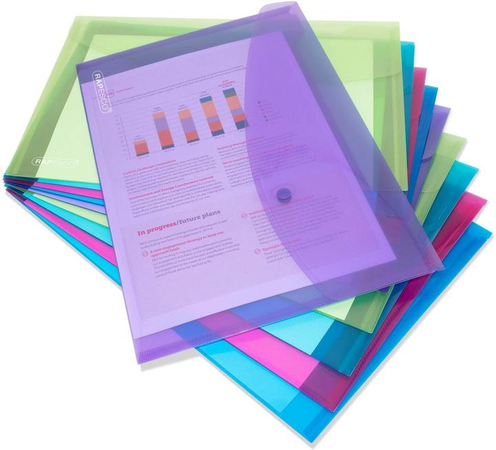 Produktbild Rapesco Dokumentenmappe A4+, assortierte Farben, 10 Stück, Typ (A4+, 10x)