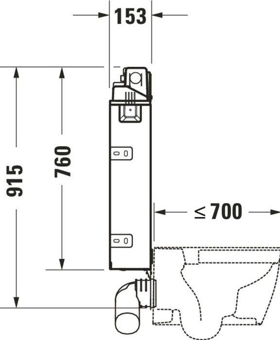 Produktbild Duravit Wand-WC-Element DURASYSTEM 445x915mm, Nasseinbau