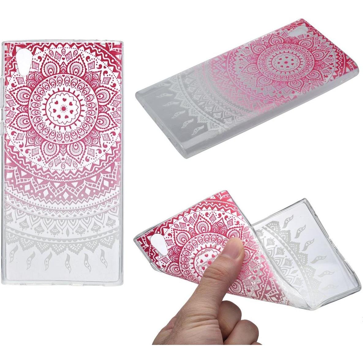 Thumbnail - König Design Henna Cover für Handy Sony Xperia XA1 Ultra Case Schutz Hülle Silikon Sonne Pink (Sony Xperia XA1 Ultra), S...