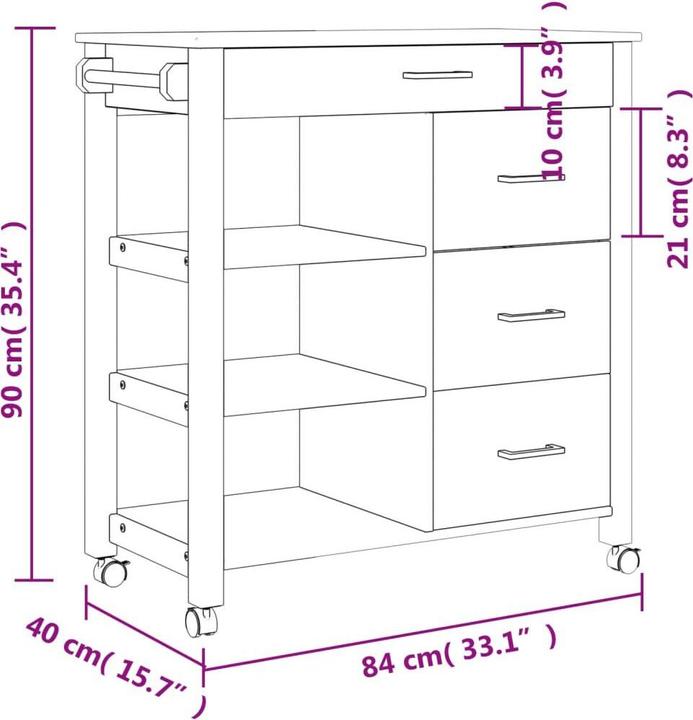 Actual product image vidaXL Küchenwagen