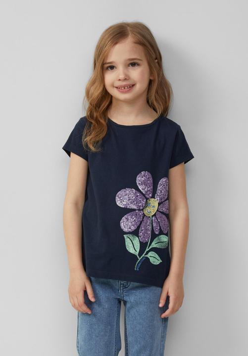 Produktbild S.Oliver T-Shirt Ausgestelltes T-Shirt mit Frontprint und Pailletten (92)