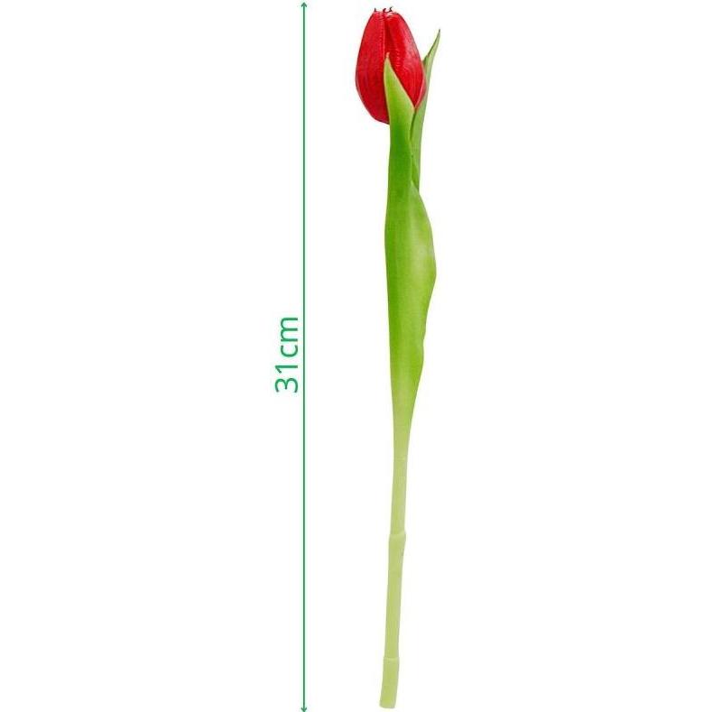Saska Garden, Pianta artificiale, Tulipan Czerwony 31cm Jak żywy Dekoracja Wiosenna (31 cm)