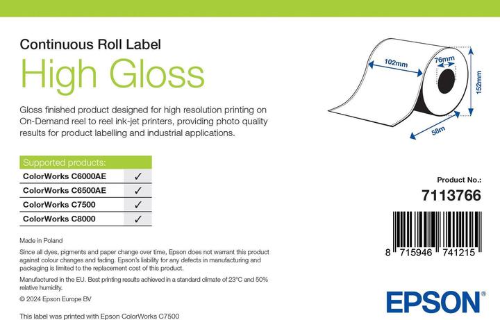 Immagine prodotto Epson Etichetta lucida continua (10.20 cm)
