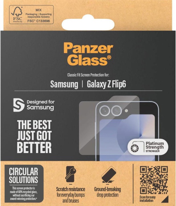 Productafbeelding PanzerGlass Klassieke pasvorm (1 Stuk, Samsung Galaxy Z Flip6)