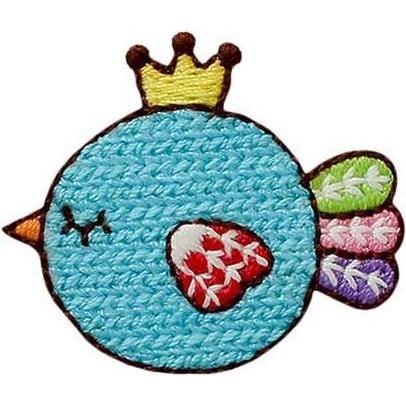 Mono Quick Volgel mit Krone, Applikationen, Blau