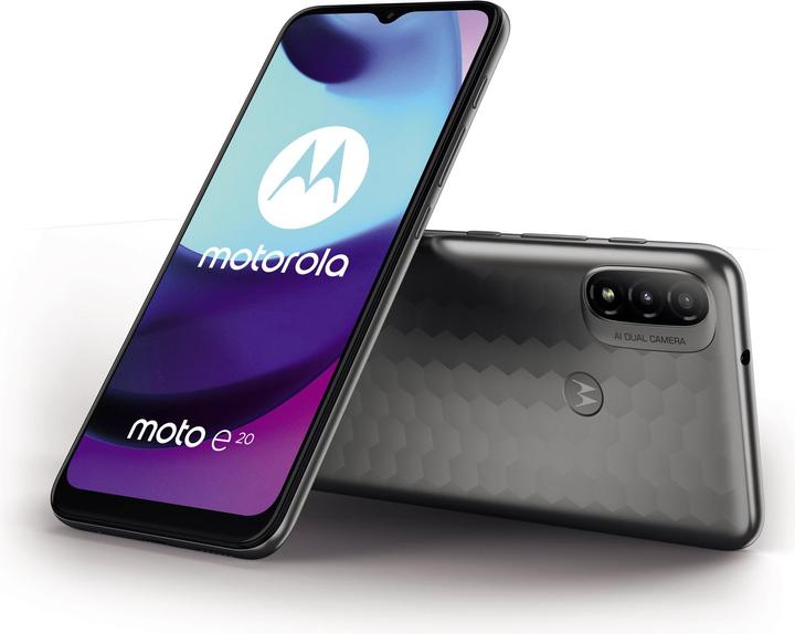 Actual product image Motorola Moto e20 (32 GB, Graphite gray, 6.50", Hybrid Dual SIM, 13 Mpx, 4G)