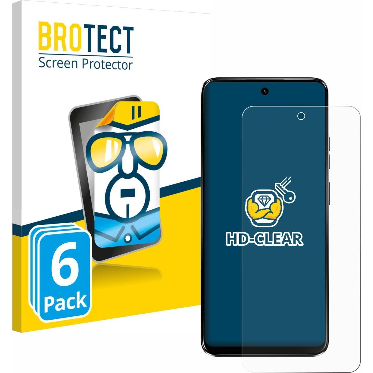BROTECT Schutzfolie Displayschutz Displayschutzfolie Folie Klar Transparent (6 Stück, Motorola Moto G34), Smartphone Sch...