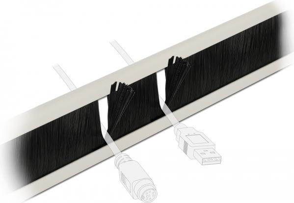 Produktbild Delock 19? Kabelmanagement Bürstenleiste werkzeugfrei 2 HE grau