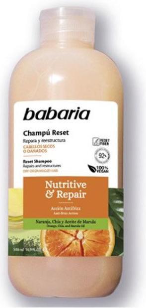 Babaria Reset Nutritive & Repair Shampoo 500ml (500 ml, Flüssiges Shampoo)