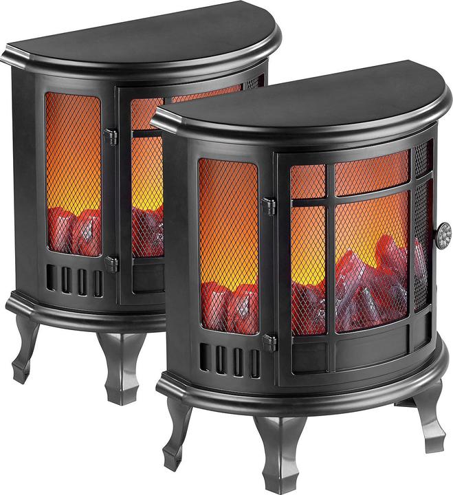 Produktbild Carlo Milano 2er Pack Deko-Elektrokamin mit Flammen-Effekt