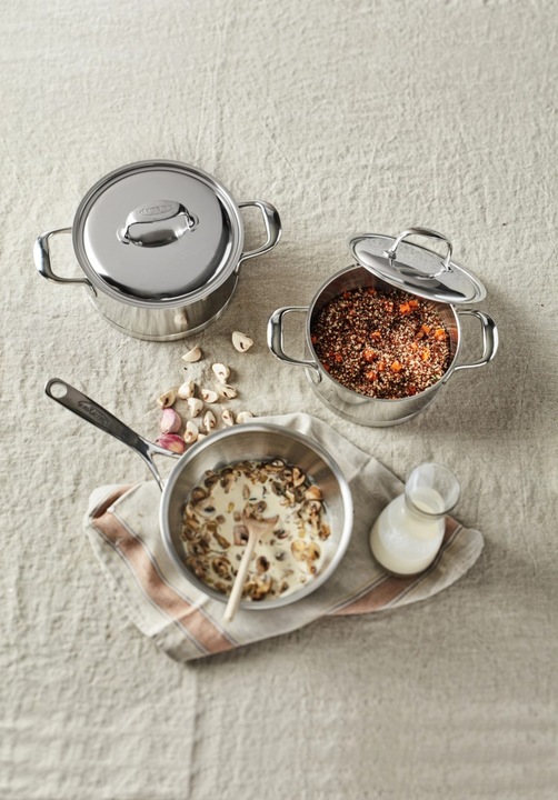 Actual product image Demeyere Atlantis 7 Starter Set 3pcs each 1x D41318 D41320 and D25920 (Pan set + pot set, Stainless steel)