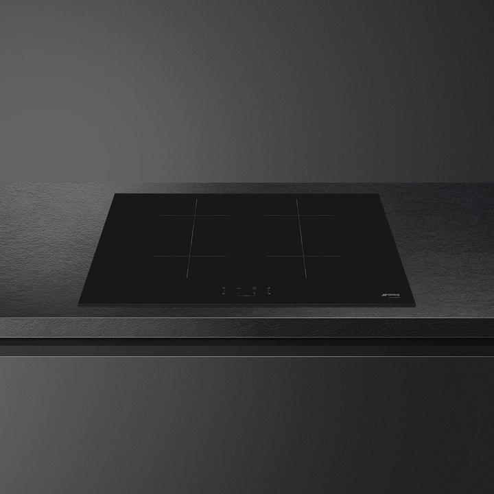 Actual product image Smeg SIB2741D Black Built-in 75 cm Induction hob 4 Cooker(s) (75 cm, Induction hob)