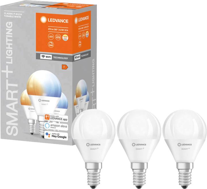 Produktbild Ledvance Smart+ Wifi Mini Bulb (E14, 4.90 W, 470 lm, 4 x, F)