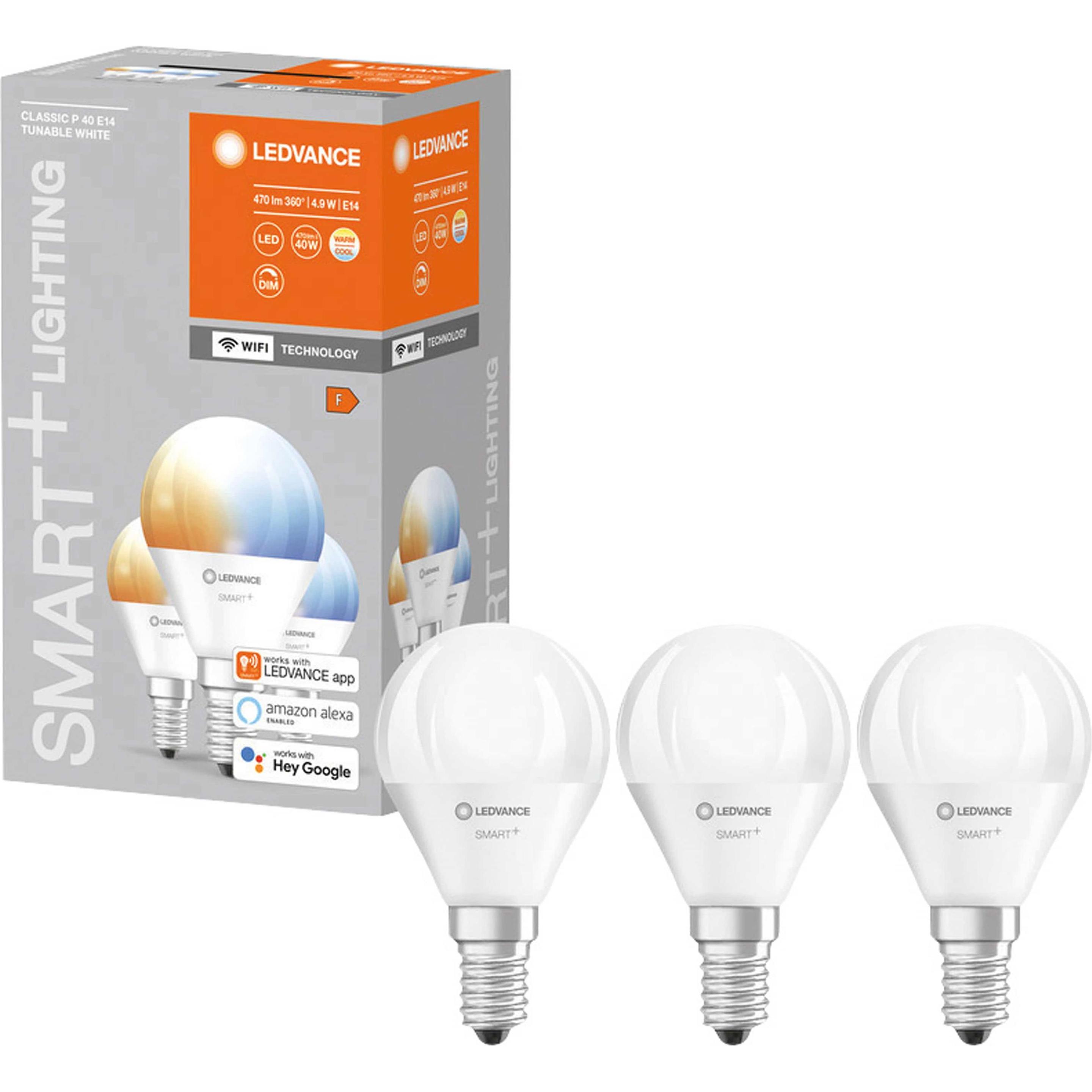 Thumbnail - Ledvance, Leuchtmittel, Smart+ Wifi Mini Bulb (E14, 4.90 W, 470 lm, 4 x, F)