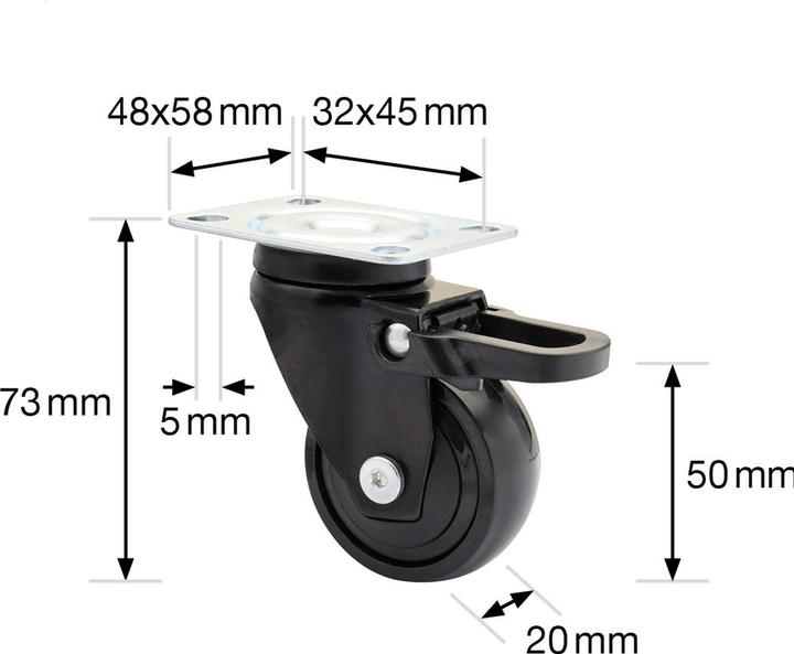 Actual product image Wagner System Apparatus castor set 3C