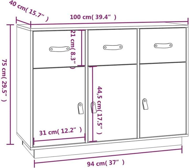 Image du produit vidaXL Sideboard (100 x 100 x 75 cm)