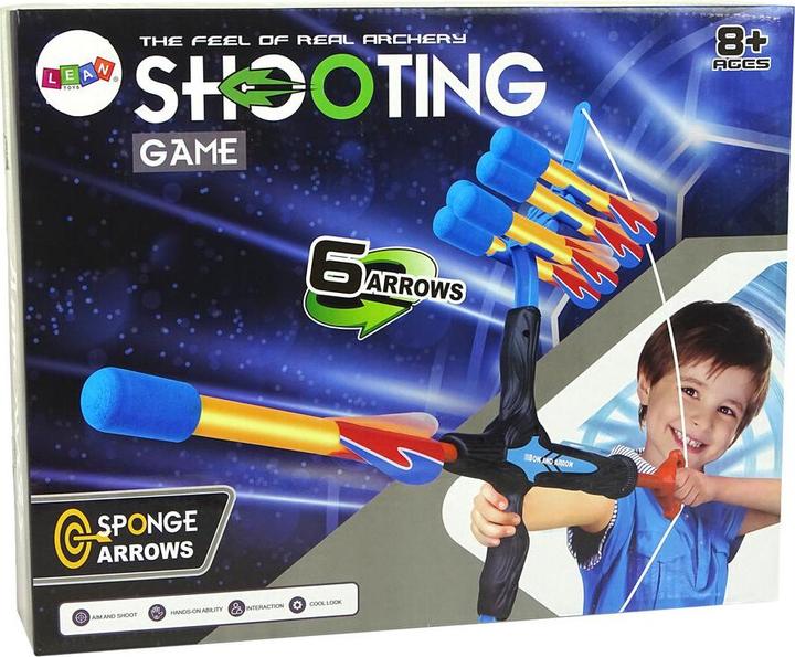 Produktbild Lean Toys Lean Cars Longbow 6-Schuss-Sportbogen für Kinder Blau und Schwarz