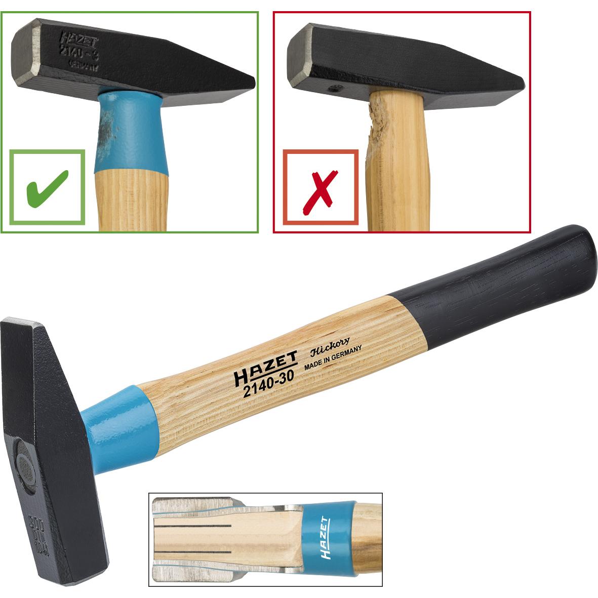 HAZET, Hammer, Schlosserhammer BluGuard 2140-30 (400 g)