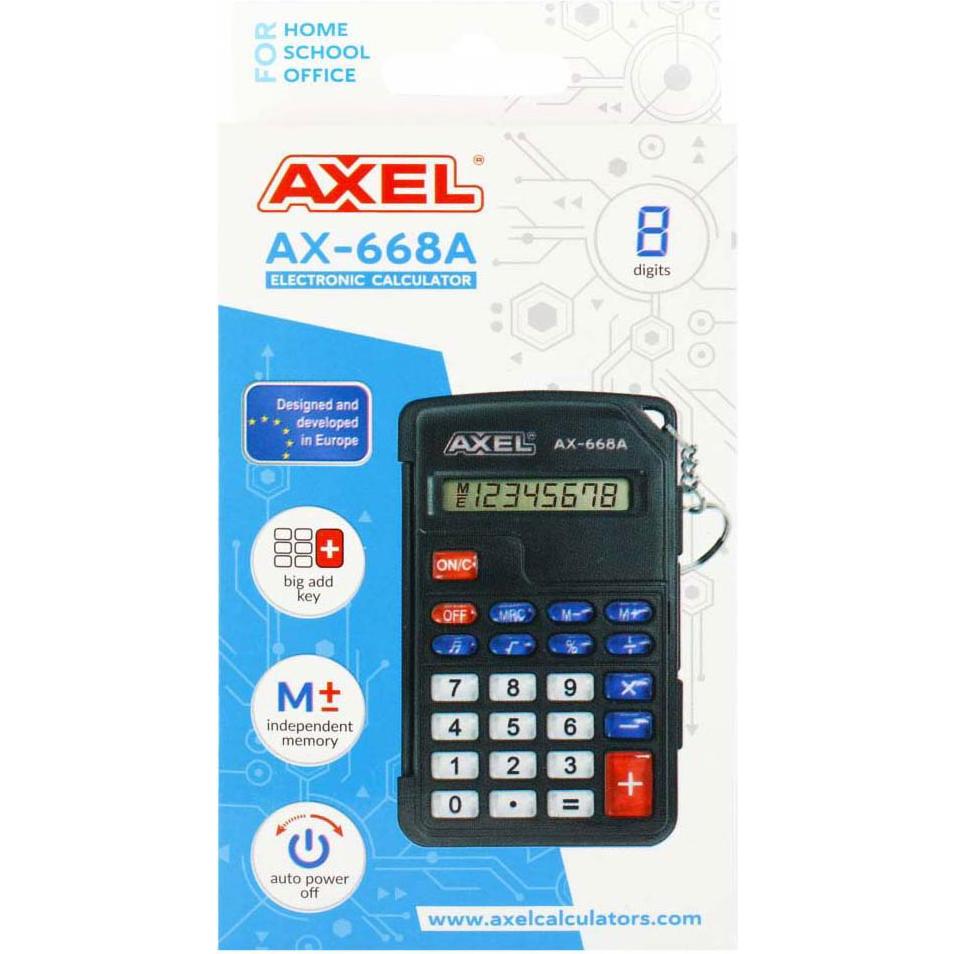 Axel & Ash, Calcolatrice, Axel AX-668A Taschenrechner (Batterie)