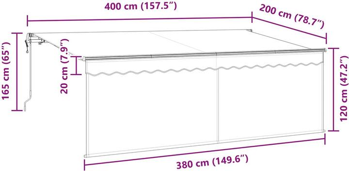 Actual product image vidaXL Retractable awning (2 m)
