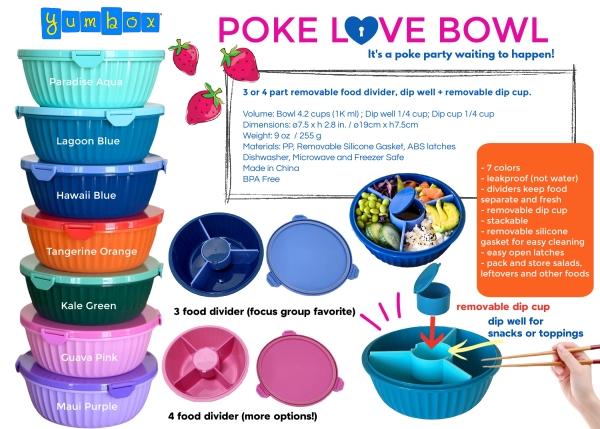 Immagine prodotto Yumbox Poke Bowl Ciotola con divisorio a 3 pezzi, rosa guava