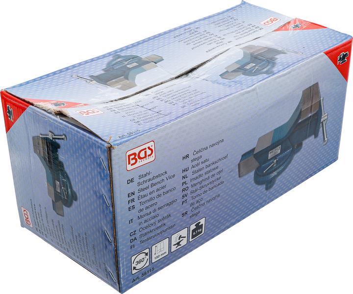 Produktbild BGS Stahl-Schraubstock | geschmiedet | 150 mm Spannbacken (170 mm)