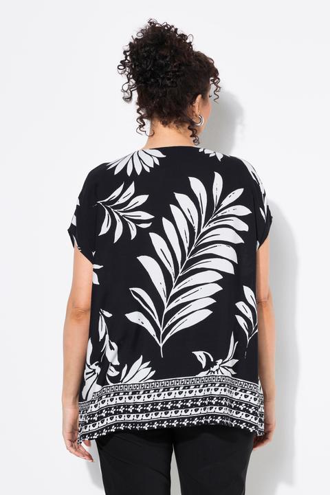 Actual product image Ulla Popken Striped Hem Floral Blouse (42, 44)