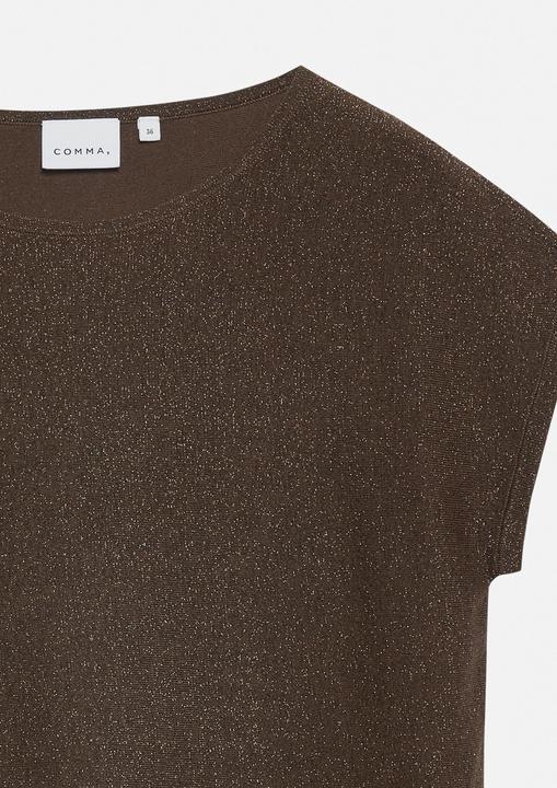 Image du produit Comma Allover-Glitzergarn-Pullover mit Cap-Sleeves (44)