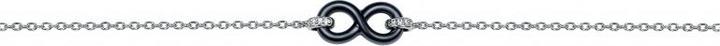 Produktbild Ceranity Silberarmband - Schwarze Keramik - Unendlichkeit - Zirkonia