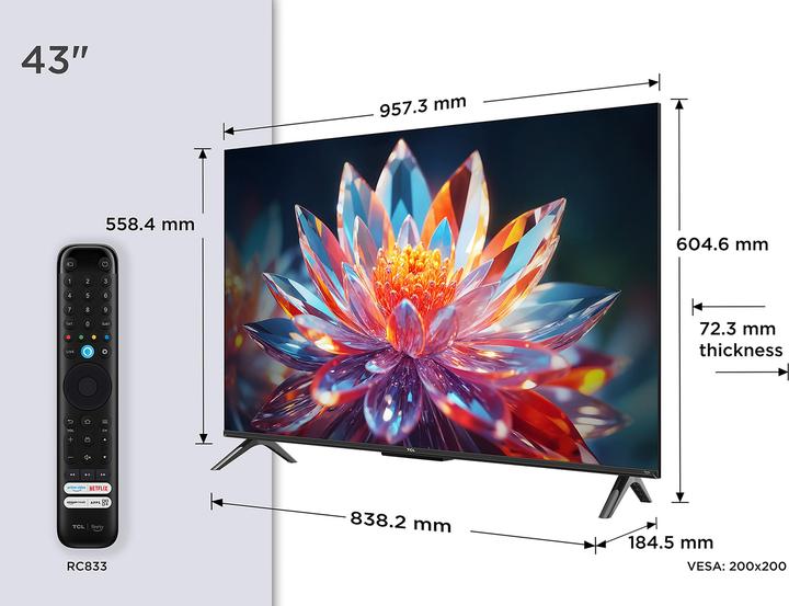 Actual product image TCL 43T6C (43", QLED, 4K, 2025)