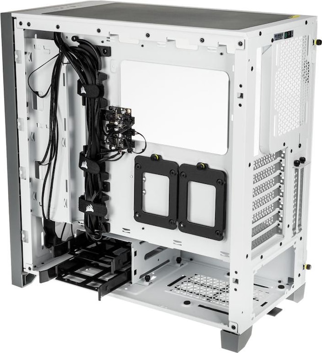 Actual product image Corsair iCUE 4000X RGB Mid-Tower White tempered glass case (ATX, mATX, Mini-ITX, E-ATX)